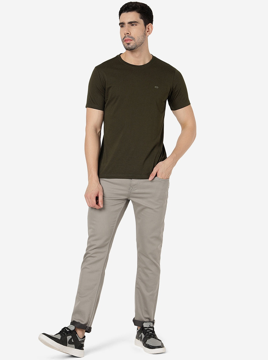 Seal Grey Solid Narrow Fit Jeans | Greenfibre