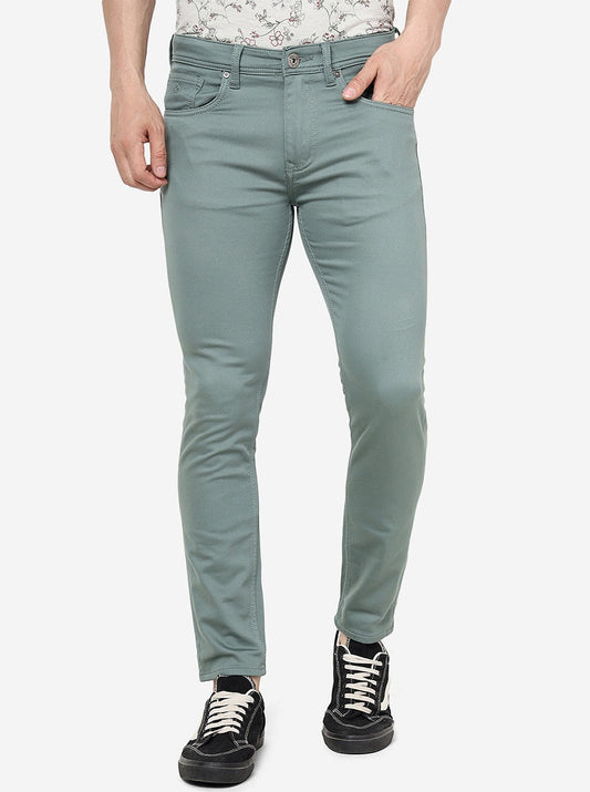 Reseda Green Solid Urban Fit Jeans | Greenfibre