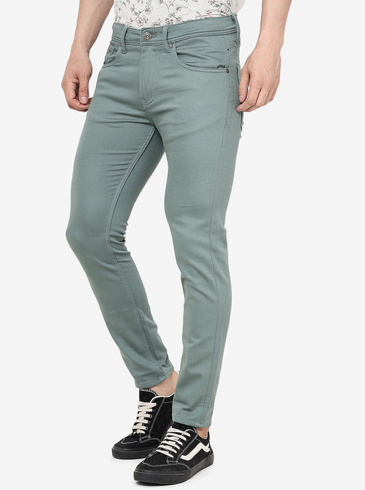 Reseda Green Solid Urban Fit Jeans | Greenfibre