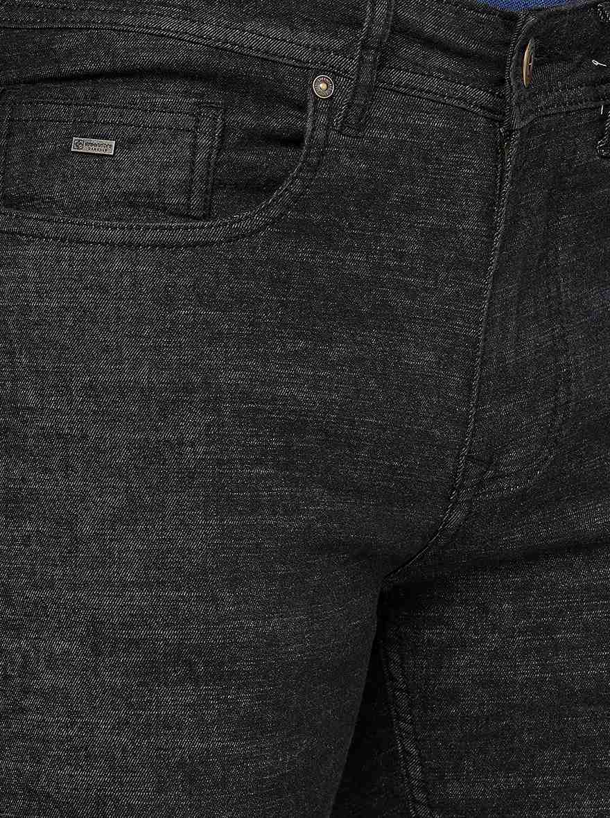 Raw Black Solid Straight Fit Jeans | Greenfibre