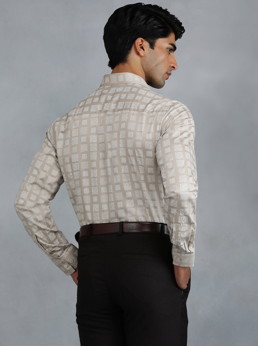 Golden Printed Slim Fit Party Wear Shirt | Greenfibre