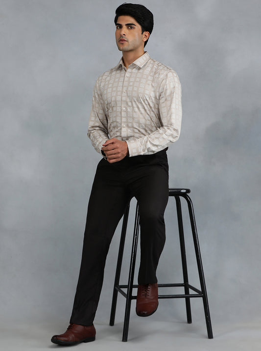 Golden Printed Slim Fit Party Wear Shirt | Greenfibre