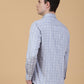 Light Blue Printed Slim Fit Party Wear Shirt | Greenfibre
