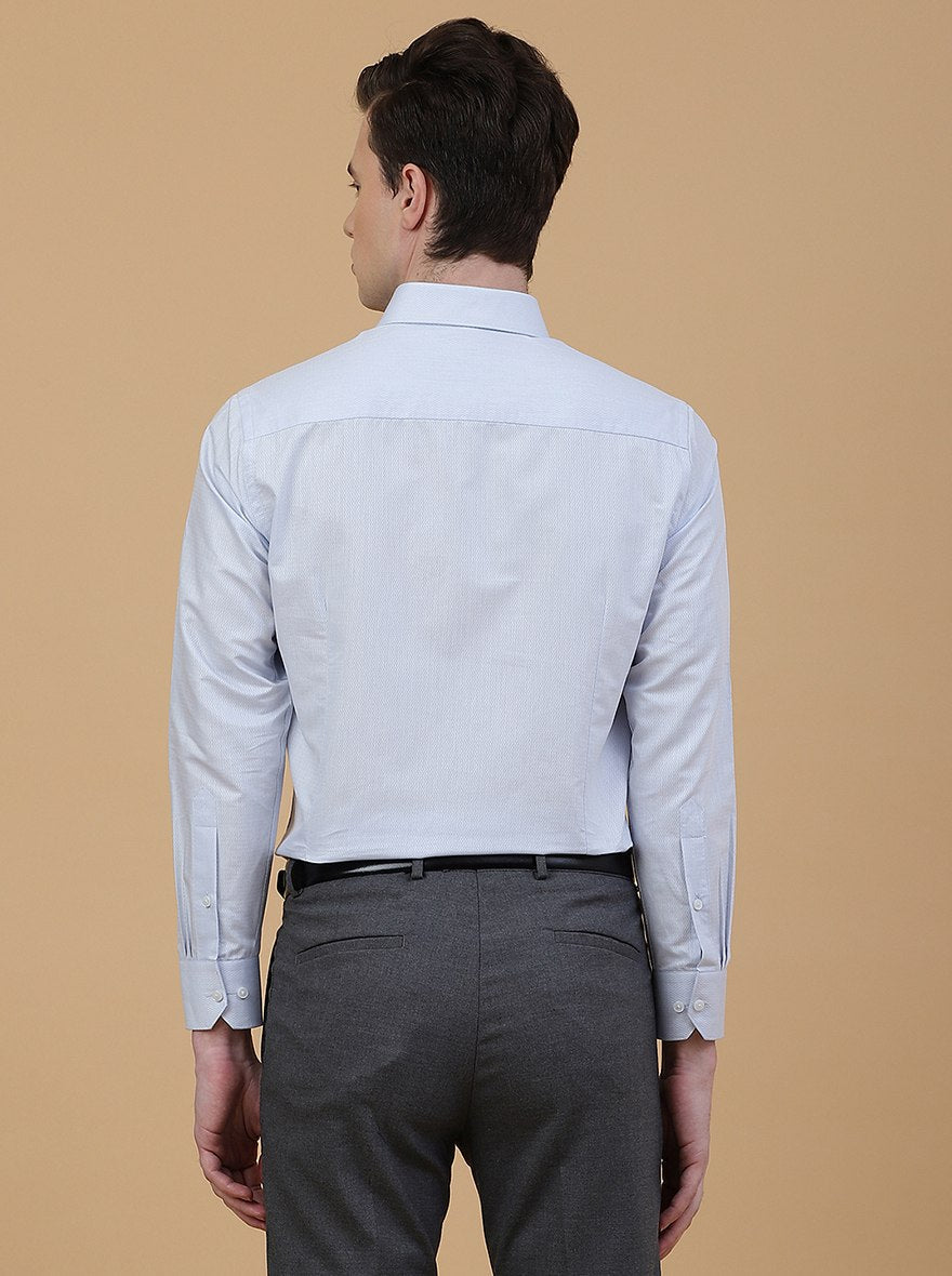Light Blue Solid Slim Fit Formal Shirt | Greenfibre