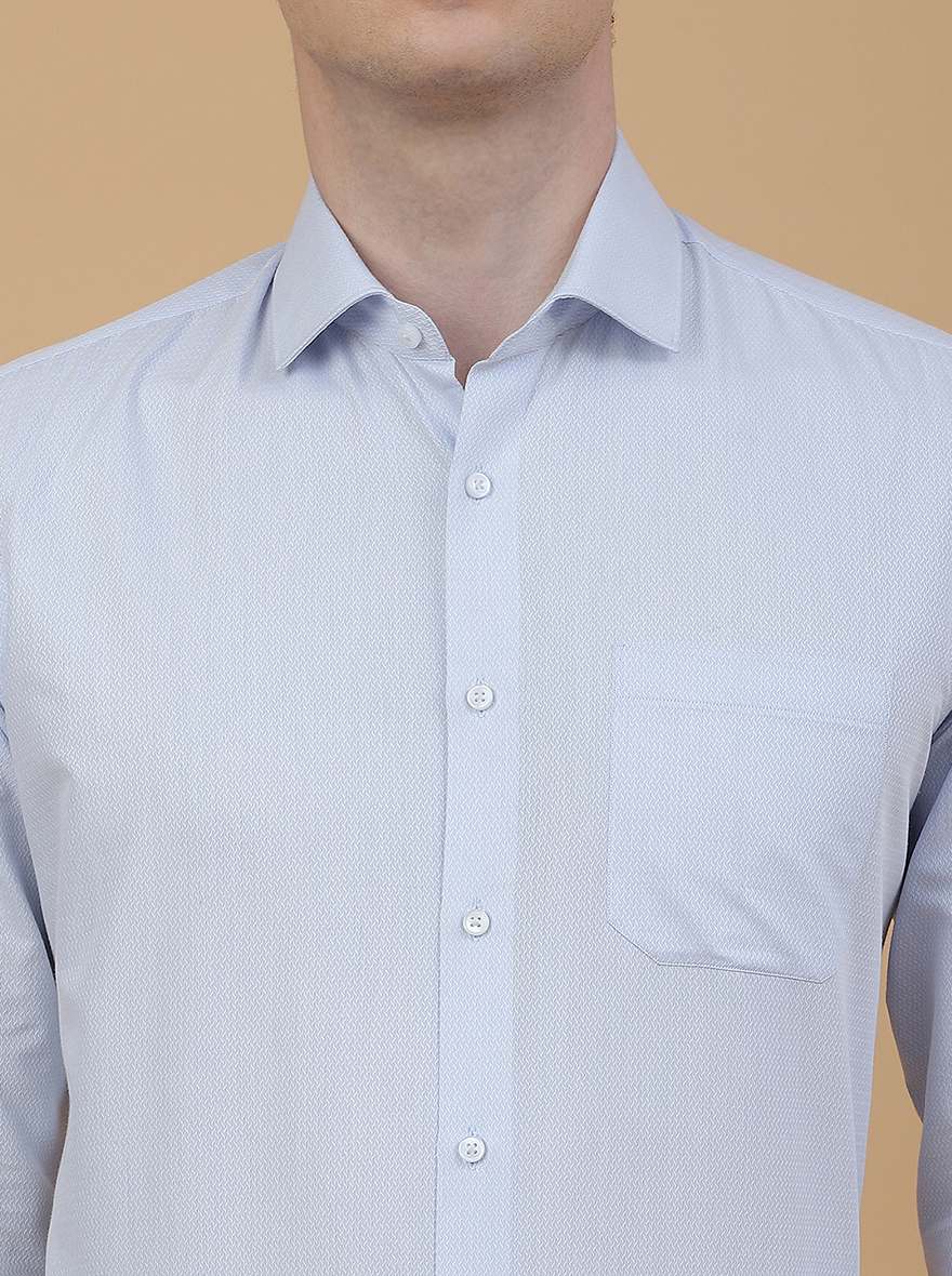 Light Blue Solid Slim Fit Formal Shirt | Greenfibre