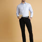 Light Blue Striped Regular Fit Formal Shirt | Greenfibre