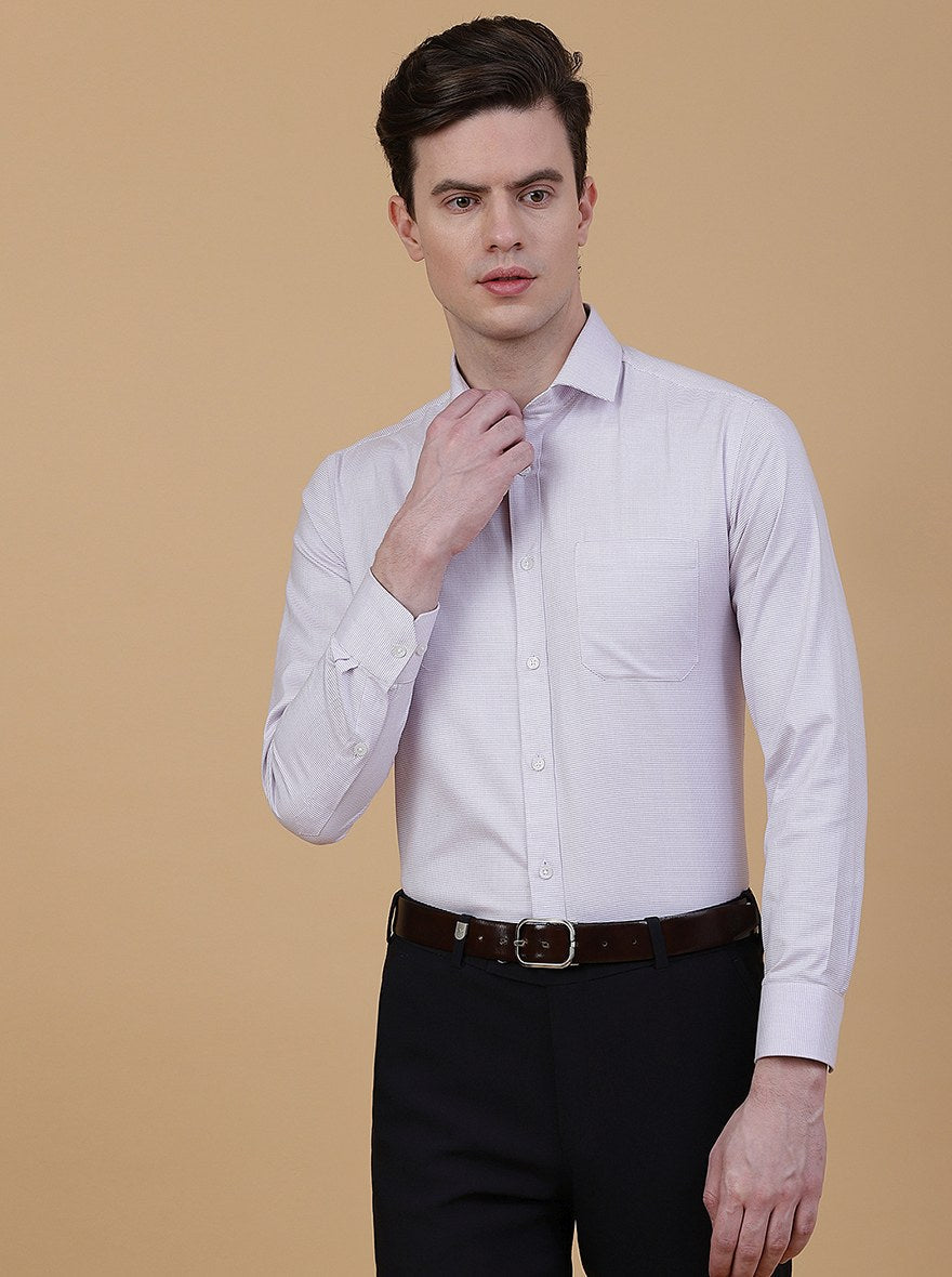 Purple Solid Slim Fit Formal Shirt | Greenfibre