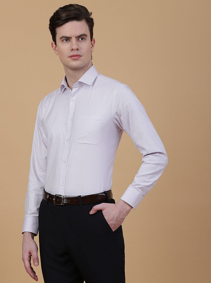Purple Solid Slim Fit Formal Shirt | Greenfibre