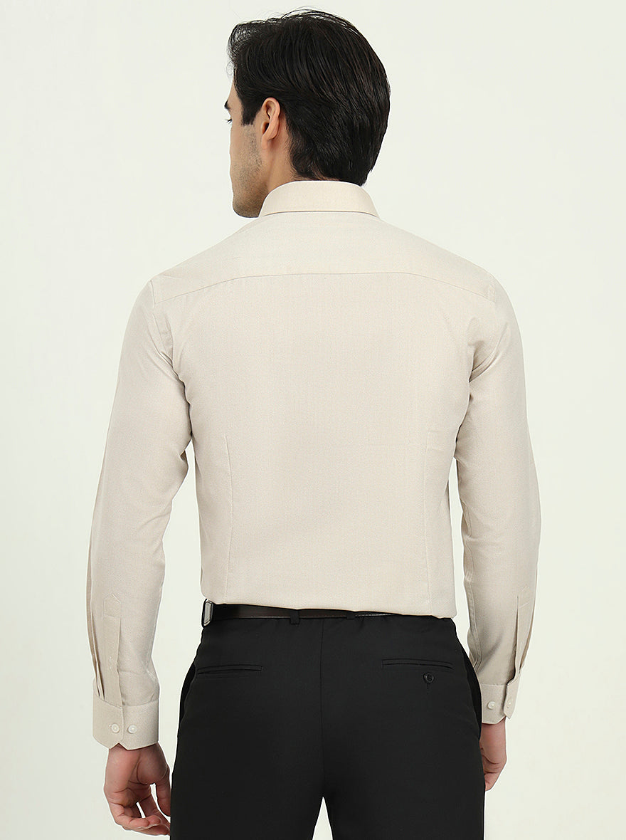 Fawn Solid Slim Fit Formal Shirt | Greenfibre