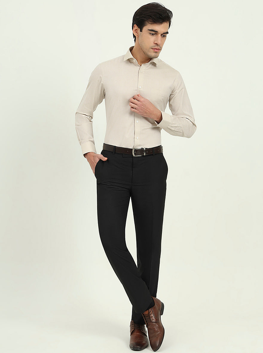 Fawn Solid Slim Fit Formal Shirt | Greenfibre