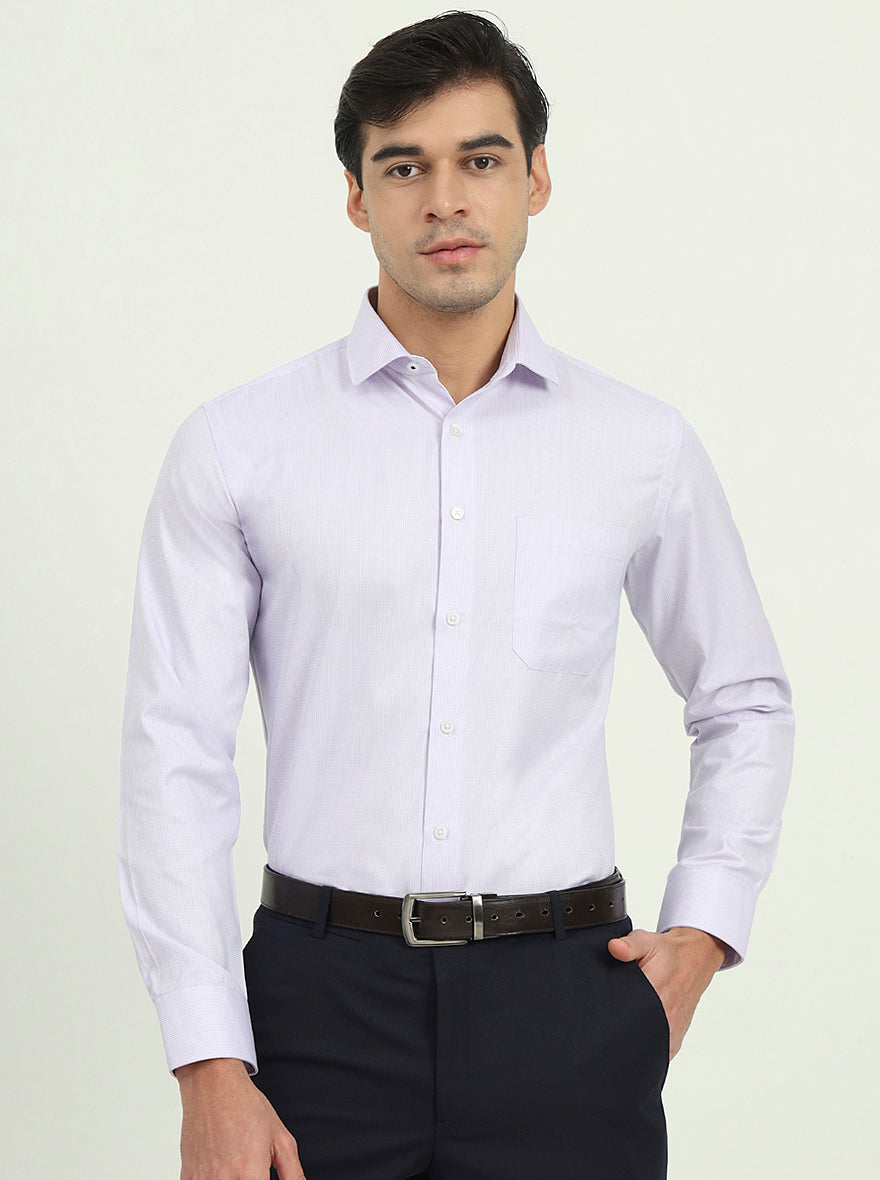 Light Purple Solid Slim Fit Formal Shirt | Greenfire