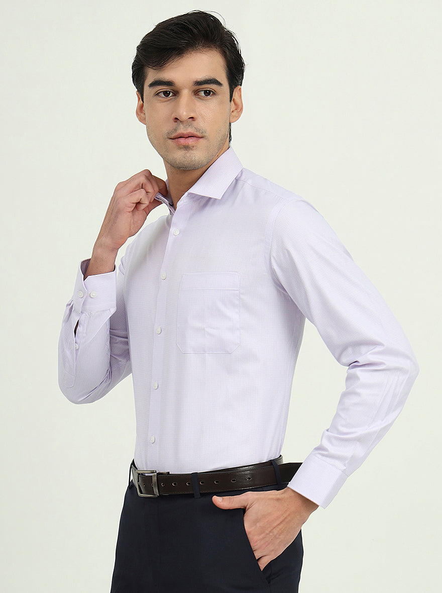 Light Purple Solid Slim Fit Formal Shirt | Greenfire