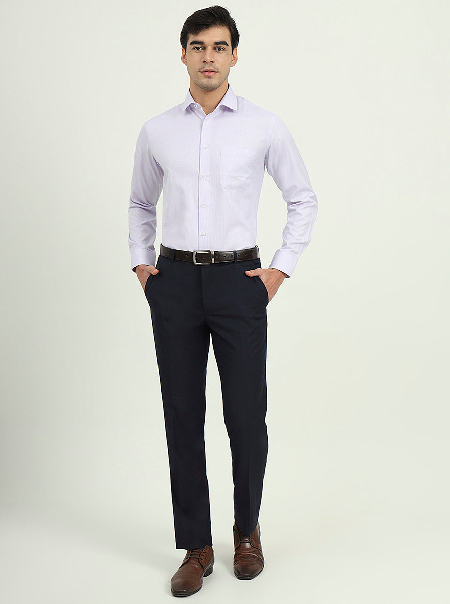 Light Purple Solid Slim Fit Formal Shirt | Greenfire
