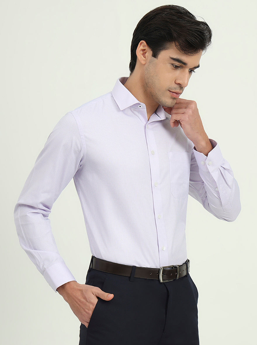 Light Purple Solid Slim Fit Formal Shirt | Greenfire