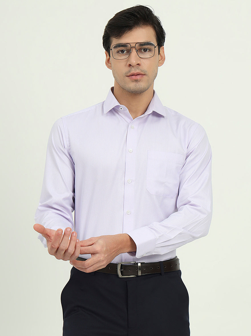 Light Purple Solid Slim Fit Formal Shirt | Greenfire