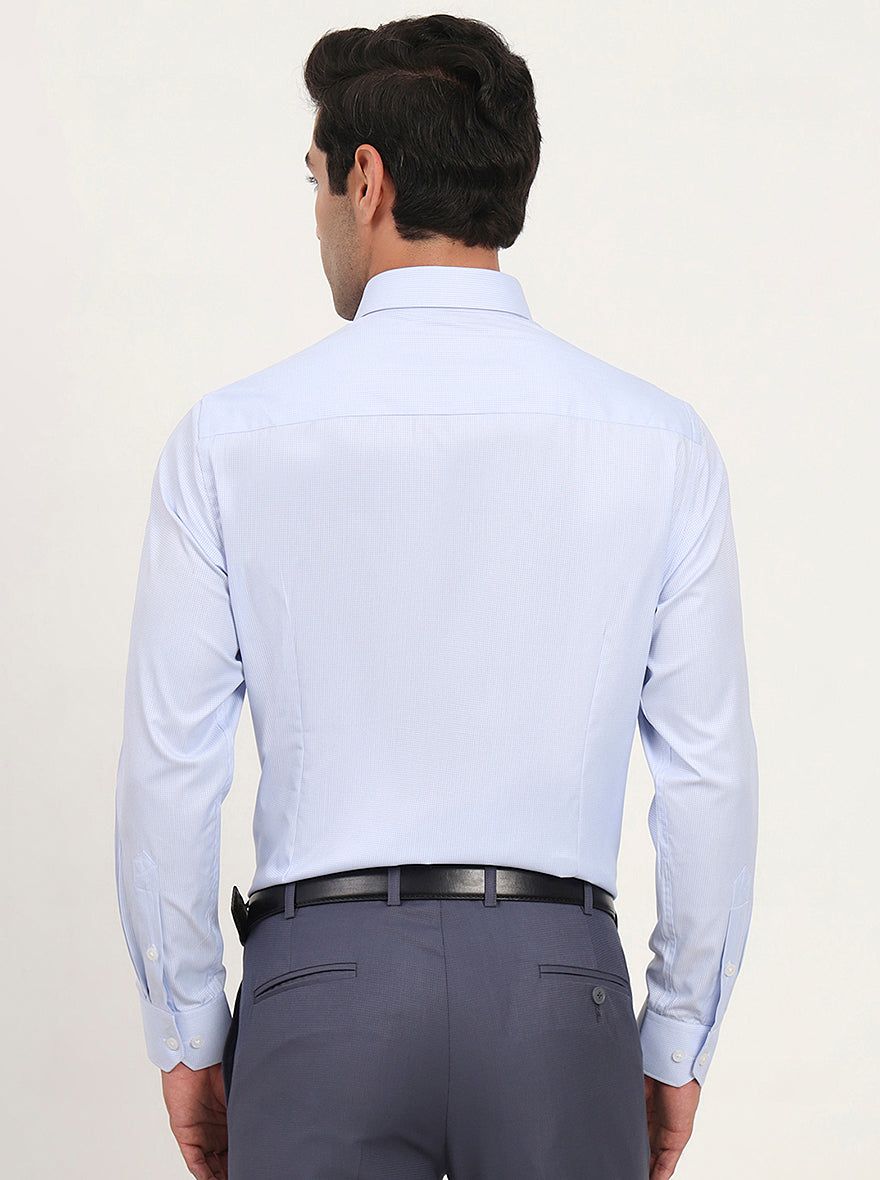 Sky Blue Solid Slim Fit Formal Shirt | Greenfibre