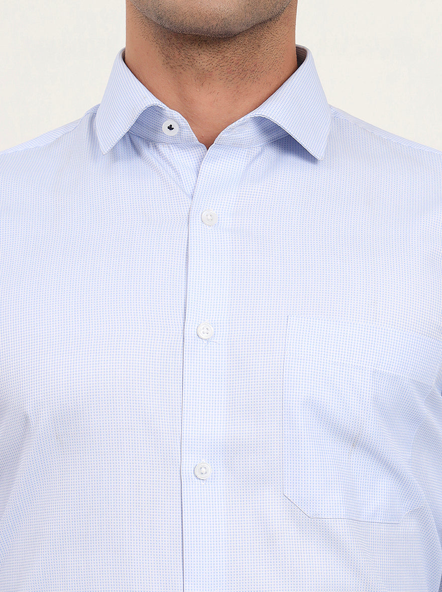 Sky Blue Solid Slim Fit Formal Shirt | Greenfibre