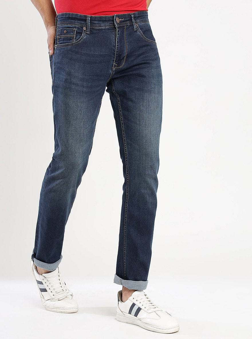Blue Washed Narrow Fit Jeans | Greenfibre
