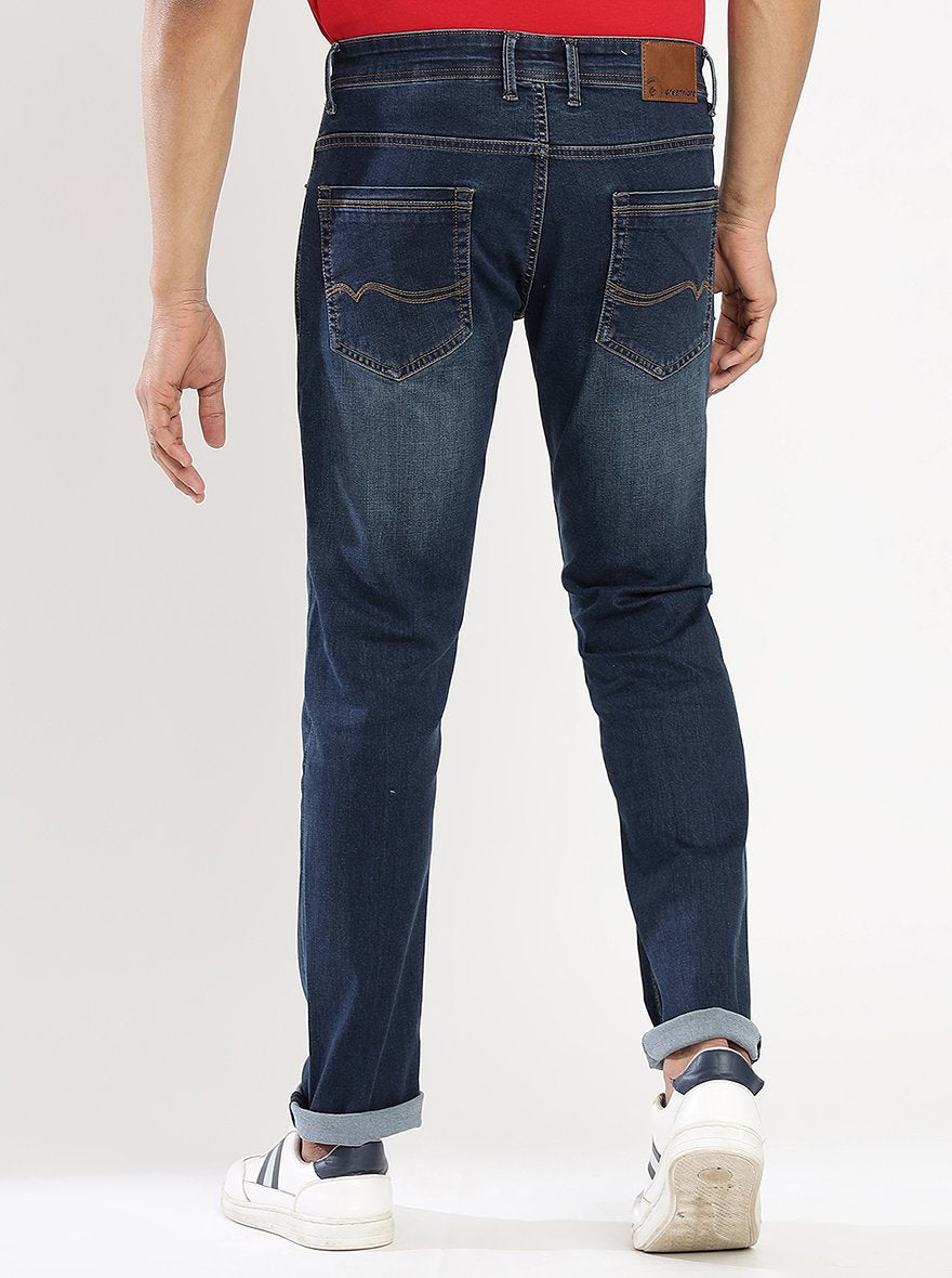 Blue Washed Narrow Fit Jeans | Greenfibre