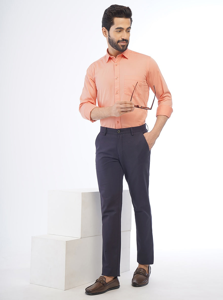 Orange Solid Smart Fit Semi Casual Shirt | Greenfibre