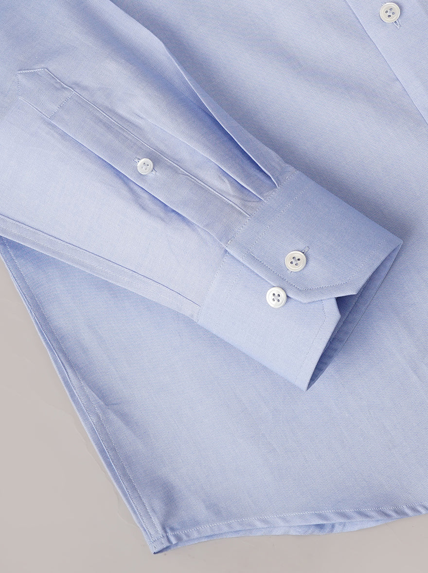 Sky Blue Solid Slim Fit Formal Shirt | JadeBlue Super Luxe