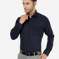 Navy Blue Striped Slim Fit Party Wear Shirt | Greenfibre