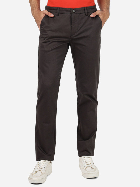 Dark Grey Solid Super Slim Fit Casual Trouser | Greenfibre
