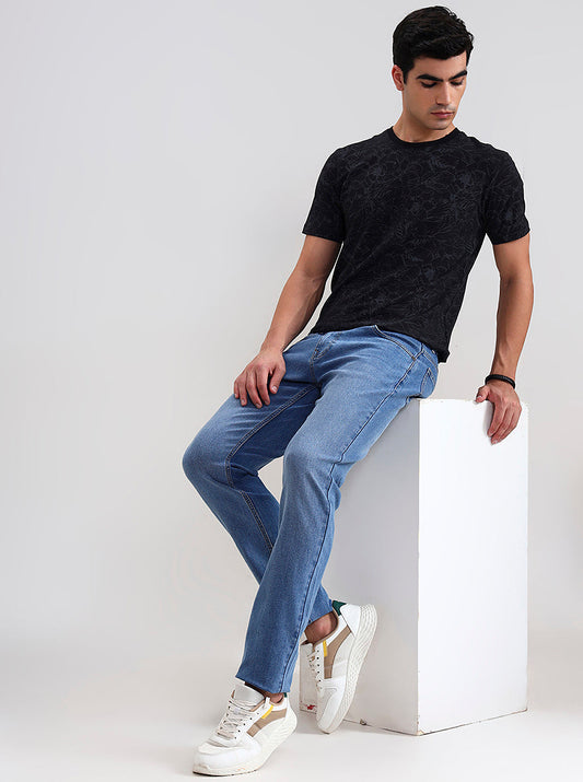 Mid Ice Blue Washed Slim Fit Jeans | Greenfibre