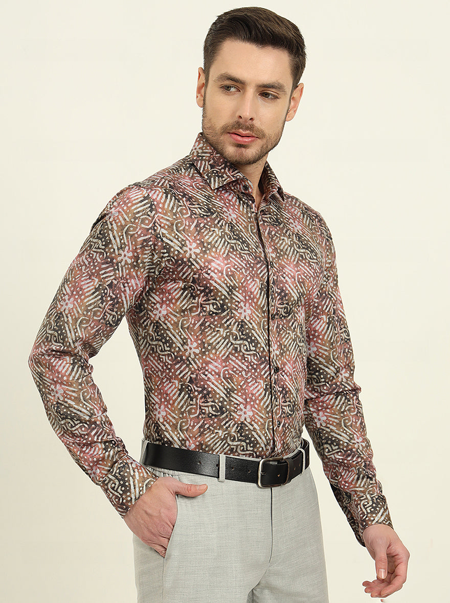 Multicolor Printed Slim Fit Party Wear Shirt | Wyre