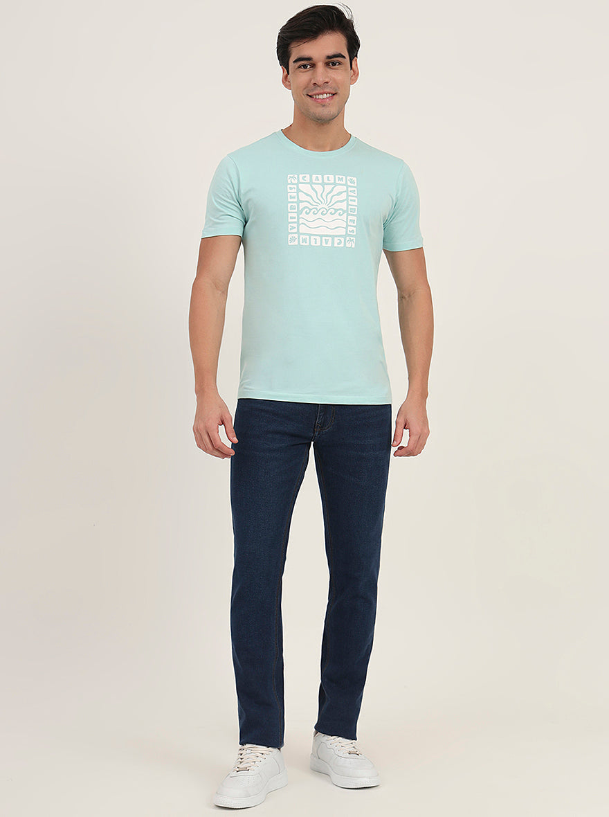 Light Blue Washed Slim Fit Jeans | Greenfibre