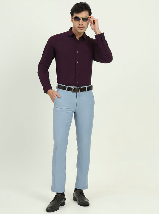 Wine Solid Slim Fit Party Wear Shirt | Greenfibre