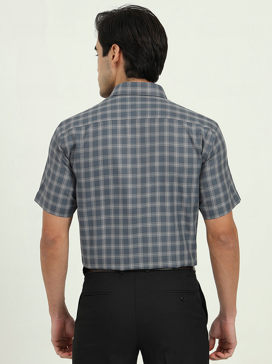 Grey Solid Regular Fit Formal Shirt | Greenfire