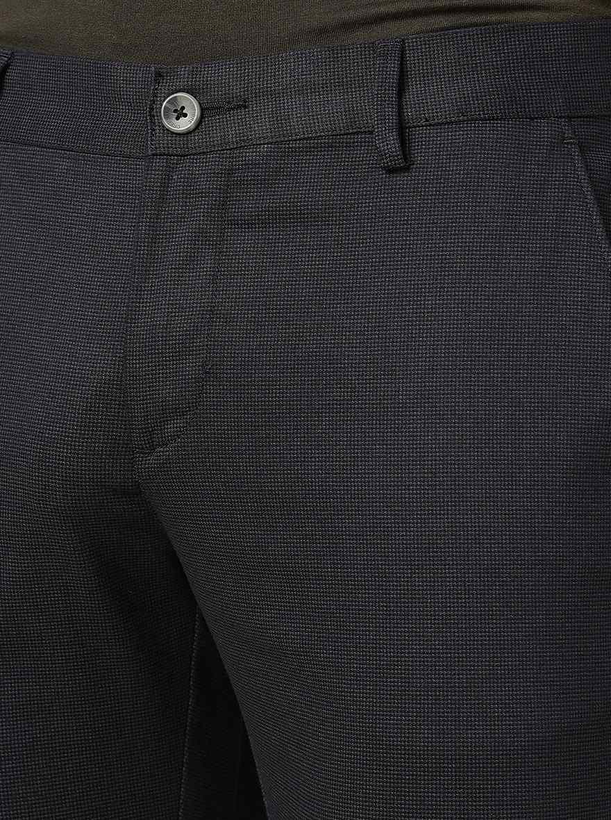 Black Solid Super Slim Fit Casual Trouser | Greenfibre