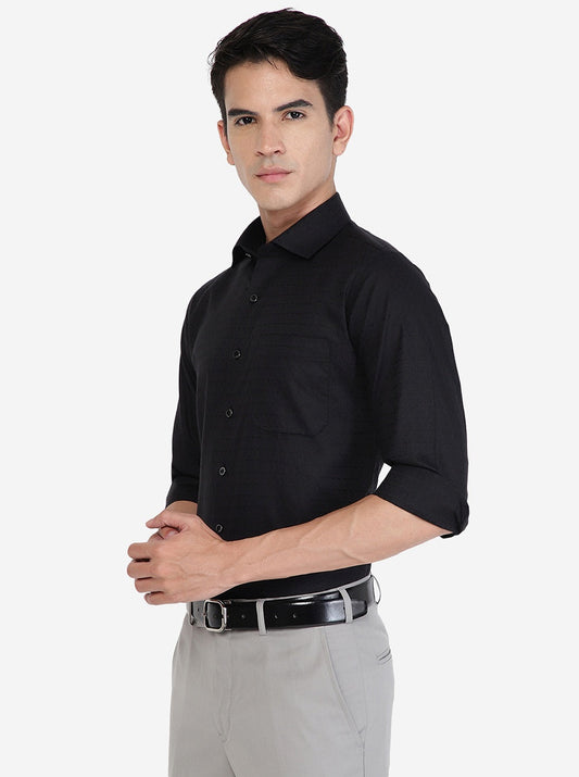 Black Solid Slim fit Party Wear Shirt | Greenfibre