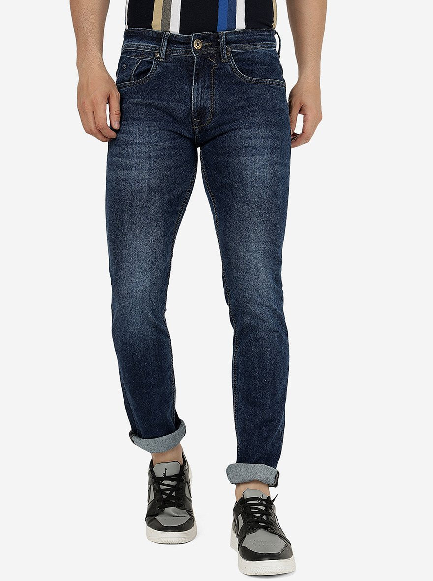 Denim Blue Washed Narrow Fit Jeans | Greenfibre