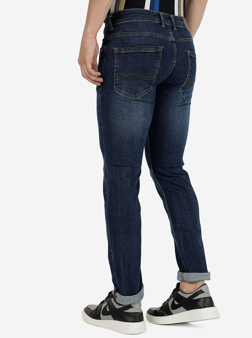 Denim Blue Washed Narrow Fit Jeans | Greenfibre