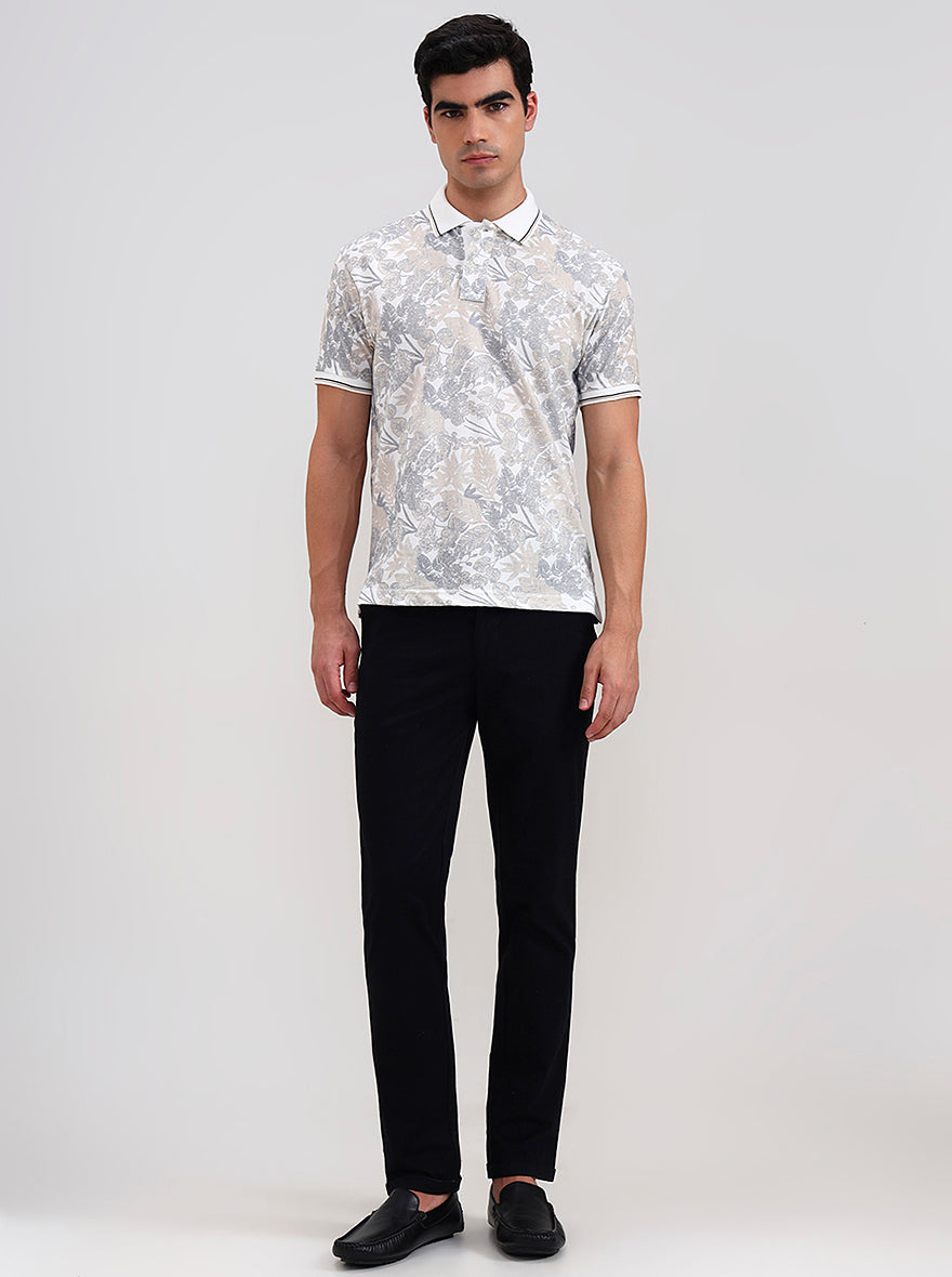 Black Solid Neo Fit Casual Trouser | Greenfibre