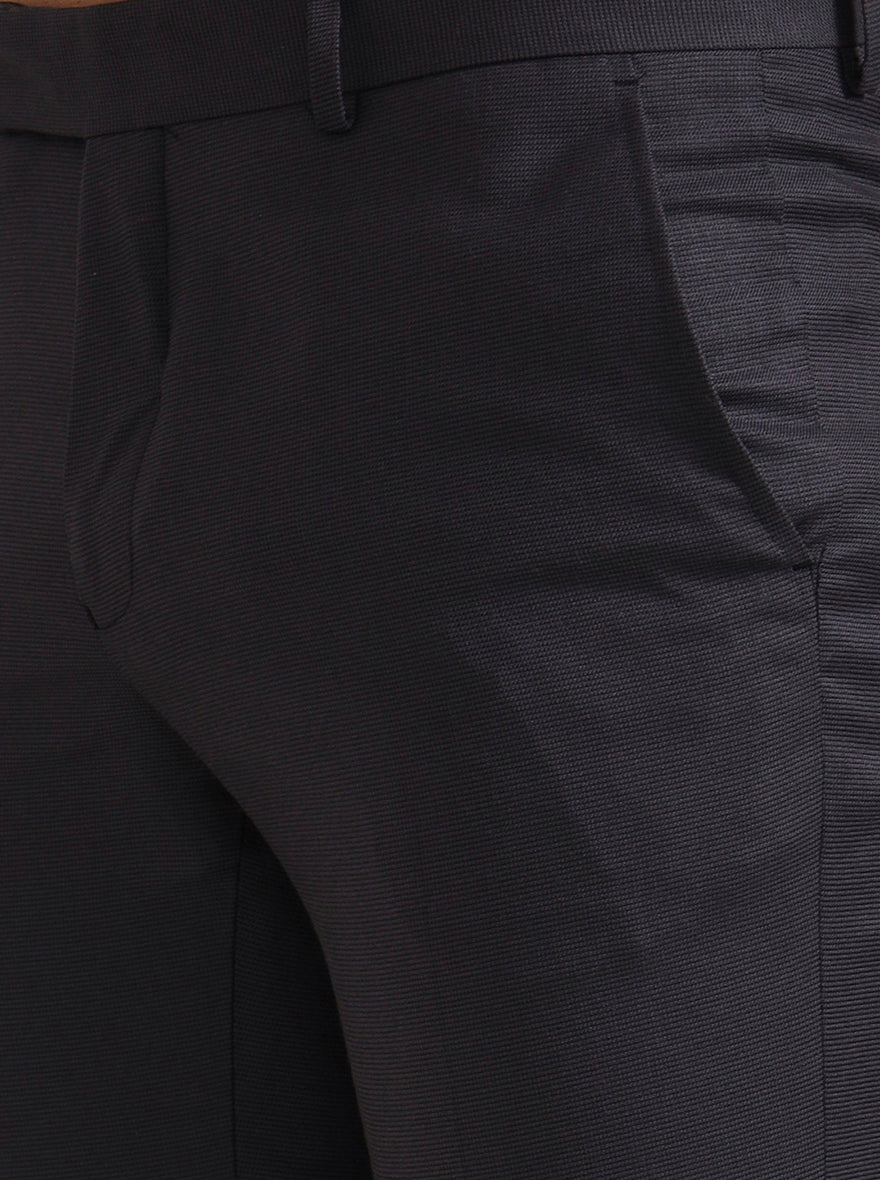 Grey Solid Slim Fit Formal Trouser | Greenfibre