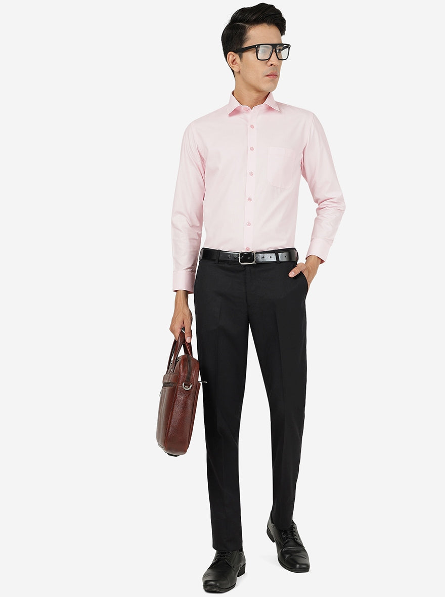 Pink Solid Slim Fit Formal Shirt | Greenfibre