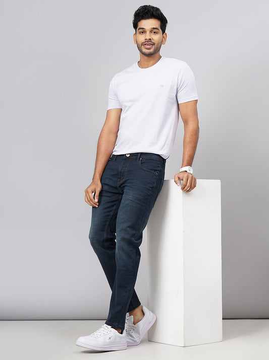 Mid Night Blue Washed Urban Fit Jeans | Greenfibre
