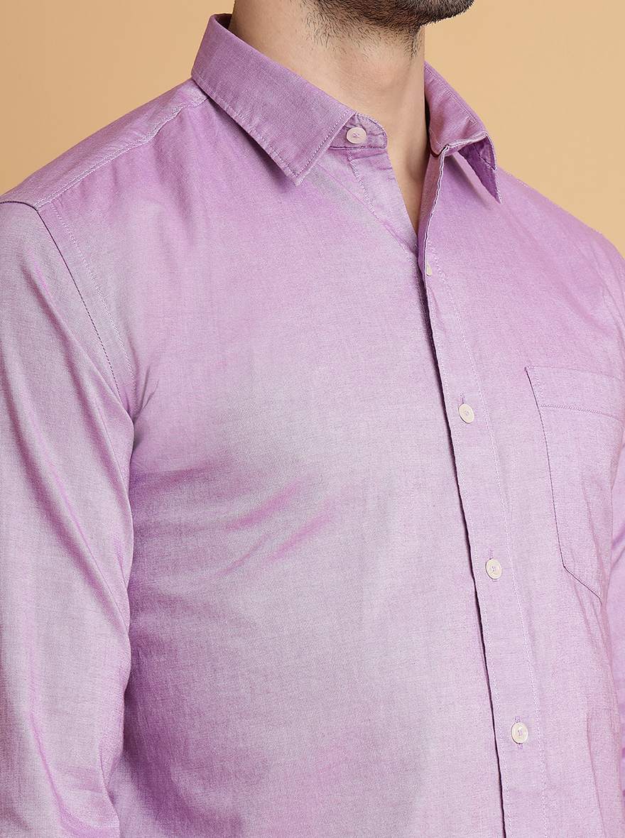 Pink Solid Smart Fit Semi Casual Shirt | Greenfibre