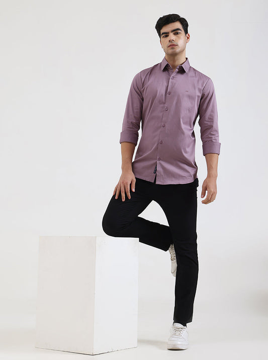 Black Solid Super Slim Fit Casual Trouser | Greenfibre