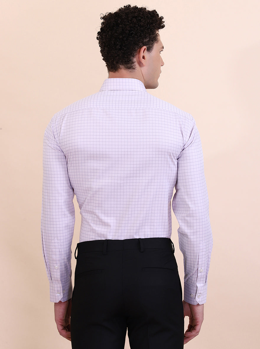 Purple Checked Regular Fit Formal Shirt | Greenfibre