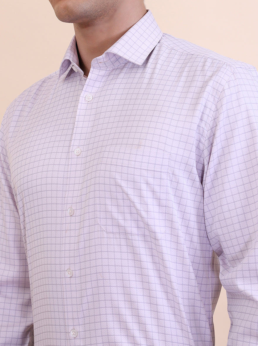 Purple Checked Regular Fit Formal Shirt | Greenfibre