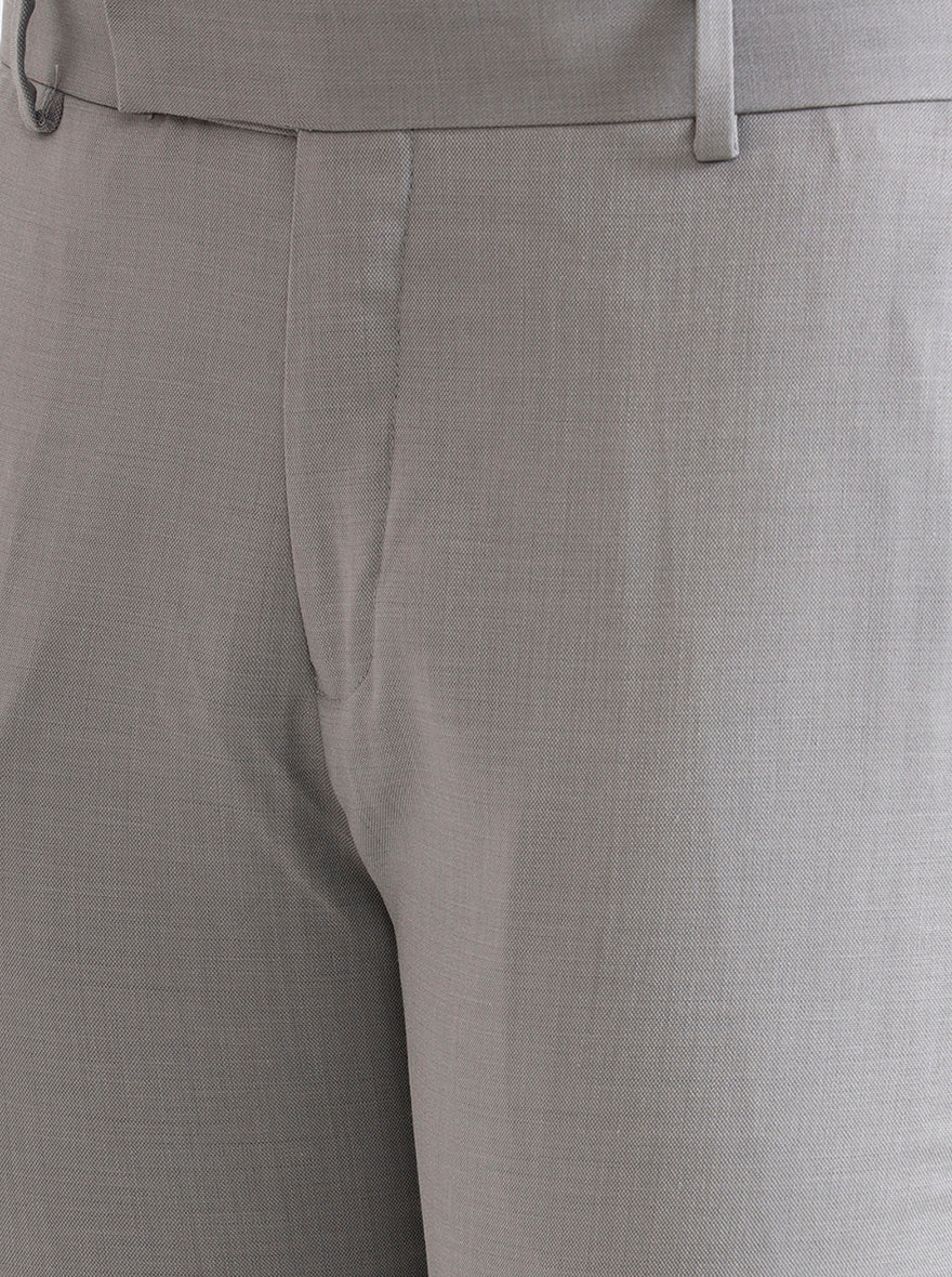 Grey Solid Super Slim Fit Formal Trouser | Greenfibre