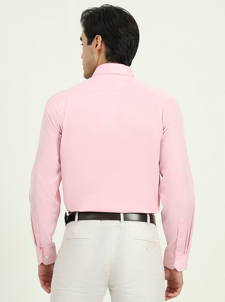 Pink Solid Regular Fit Formal Shirt | Greenfire