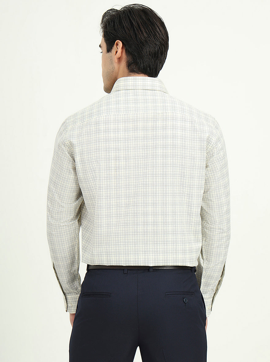 Pista Green Checked Slim Fit Formal Shirt | Greenfibre