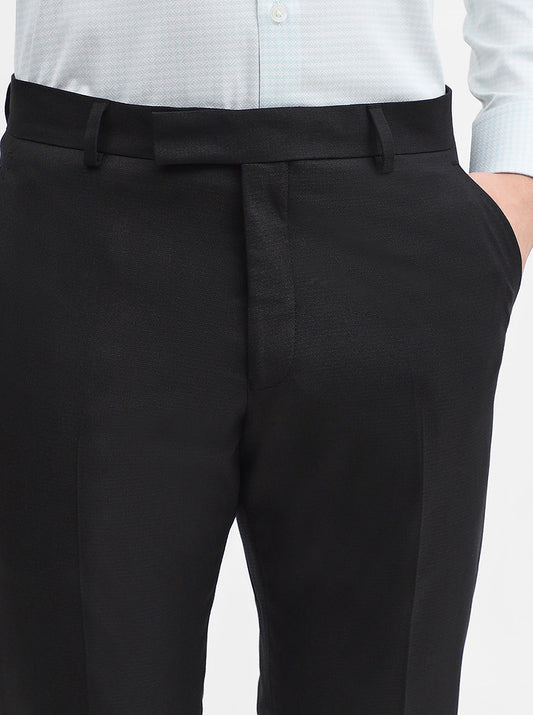 Black Solid Super Slim Fit Formal Trouser | Greenfibre