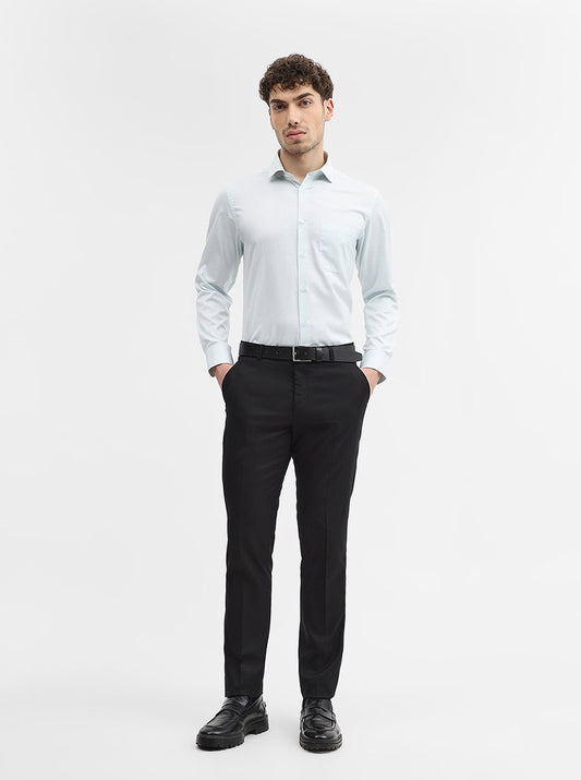 Black Solid Super Slim Fit Formal Trouser | Greenfibre