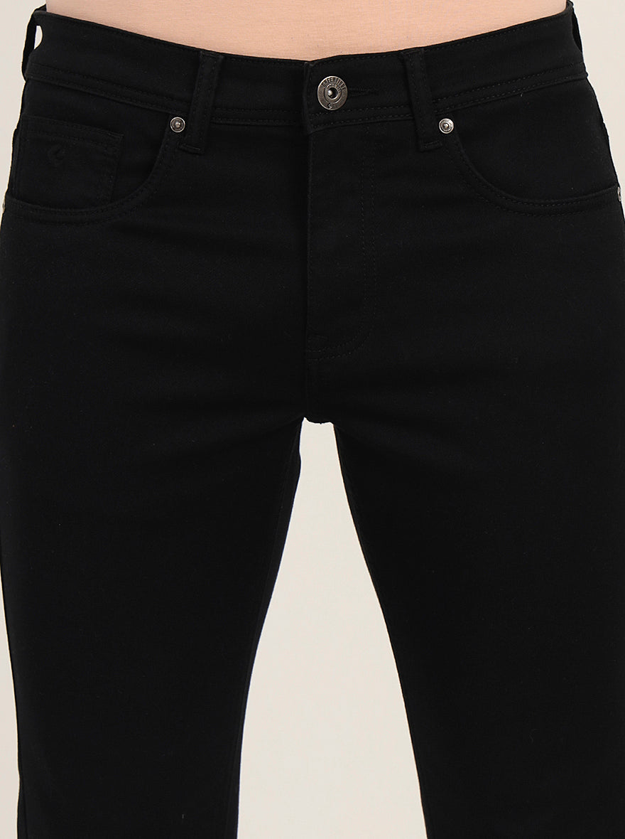 Jet Black Washed Slim Fit Jeans | Greenfibre